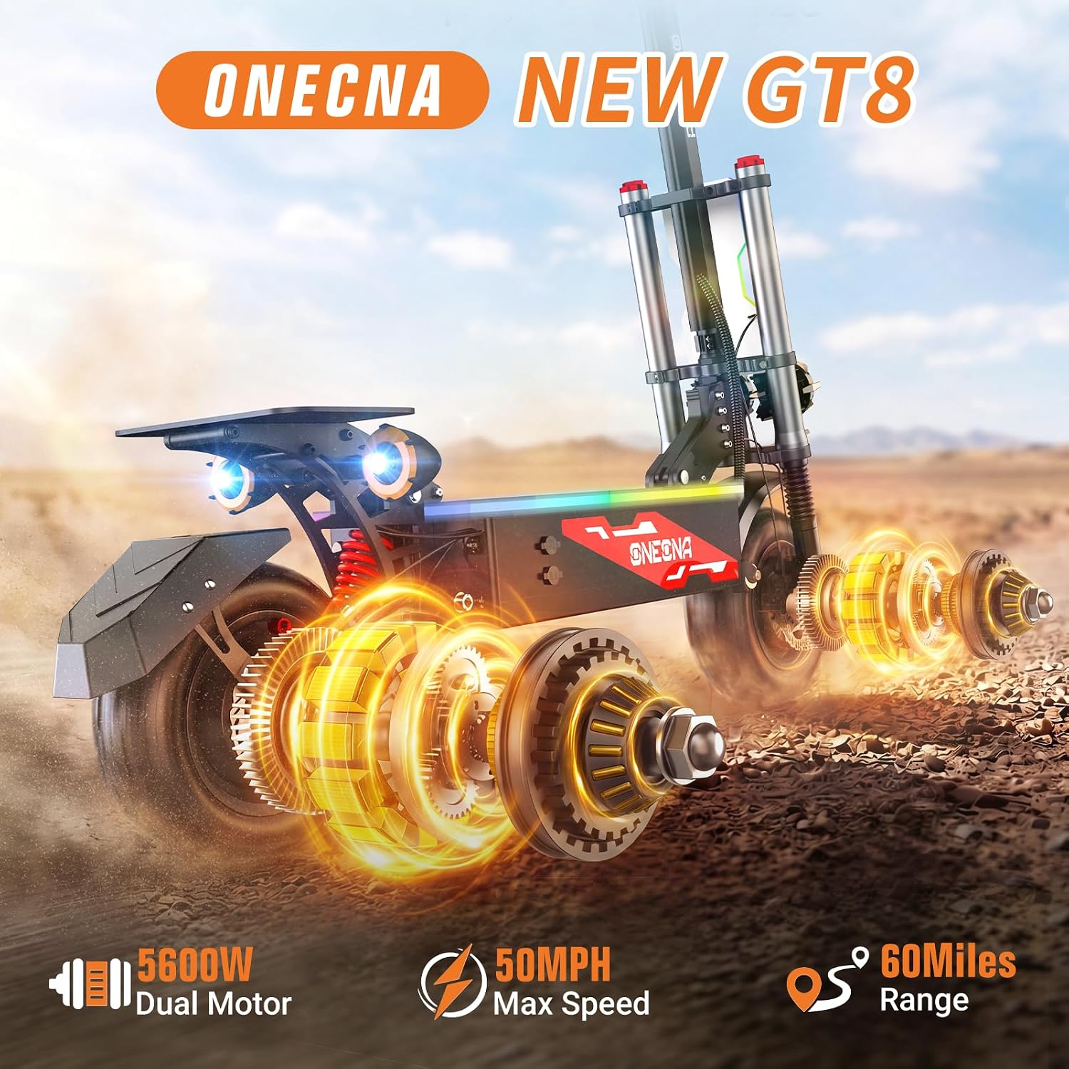 ONECNA GT8PRO – elektryczny sk – 60V 5600W Dual Motor Electric Scooter recenzja i cena